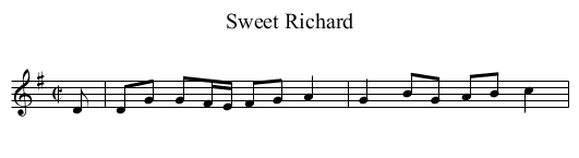 Sweet Richard - staff notation