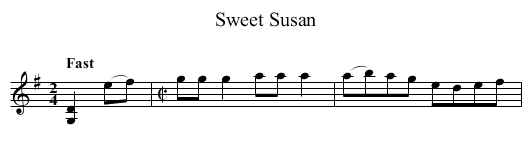Sweet Susan - staff notation