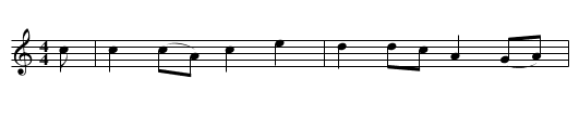 Sweet William - staff notation