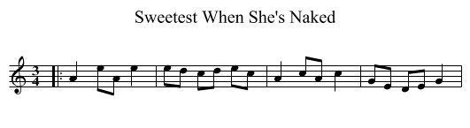 Sweetest When She's Naked - staff notation