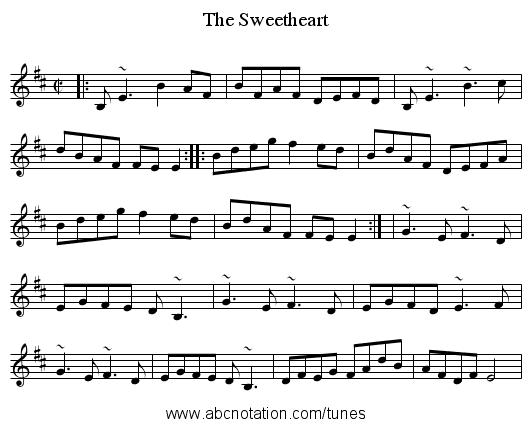 Sweetheart, The - staff notation
