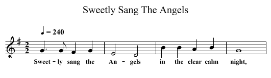 Sweetly Sang The Angels - staff notation