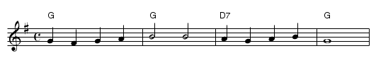 Sweetly sings the donkey - staff notation