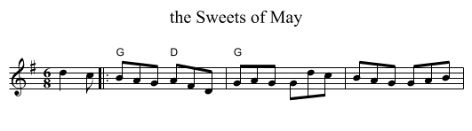 Sweets of May, the  - staff notation