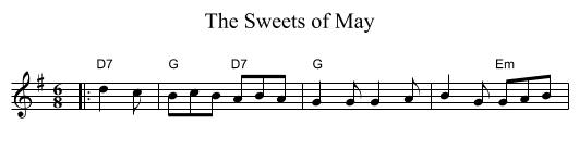 Sweets of May, The - staff notation