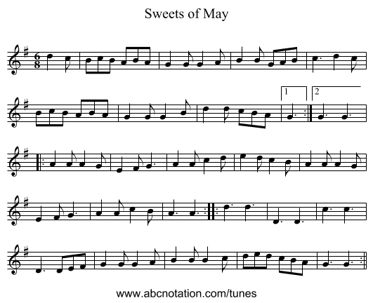 Sweets of May - staff notation