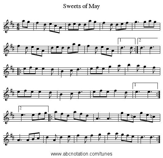 Sweets of May - staff notation