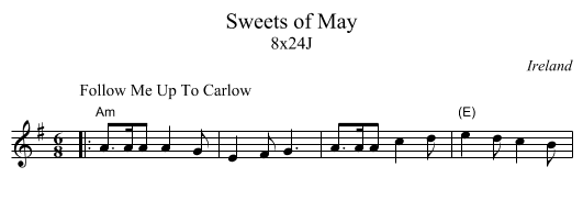 Sweets of May - staff notation