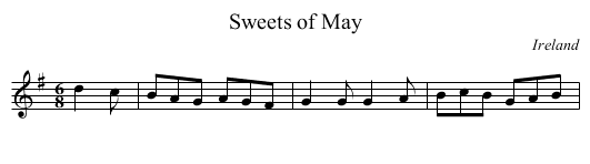 Sweets of May - staff notation