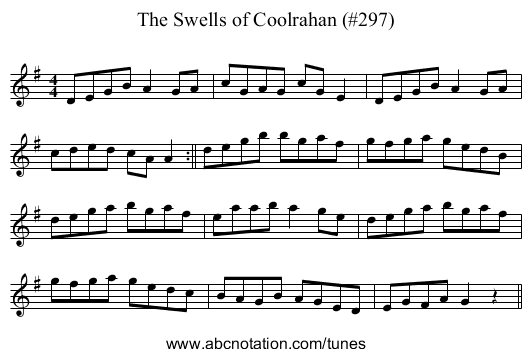 Swells of Coolrahan (#297), The - staff notation