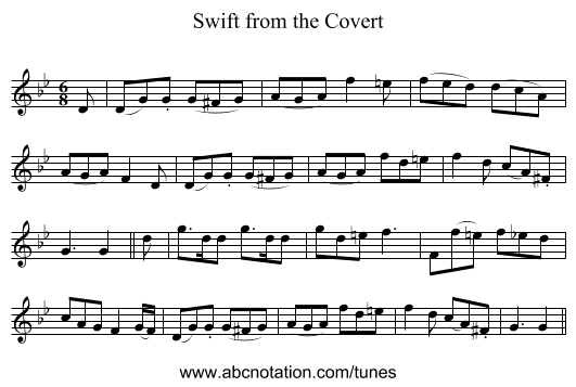 Swift from the Covert - staff notation