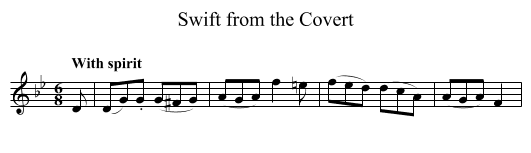 Swift from the Covert - staff notation