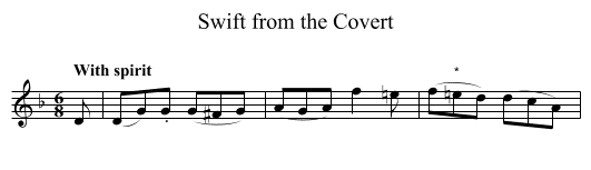 Swift from the Covert - staff notation