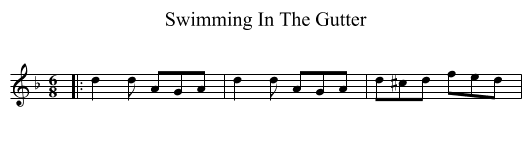 Swimming In The Gutter - staff notation