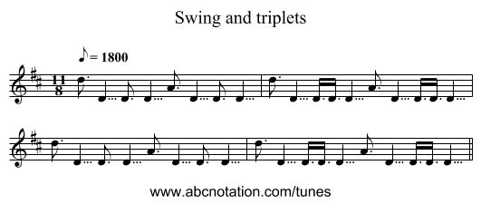 Swing and triplets - staff notation