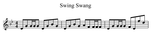 Swing Swang - staff notation