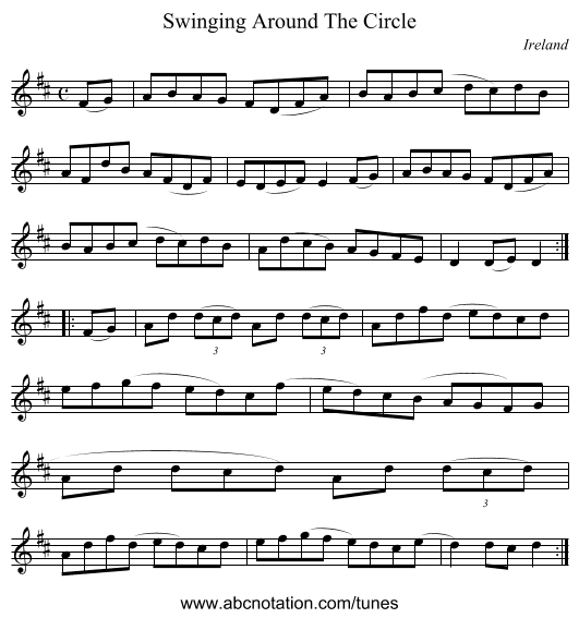 Swinging Around The Circle - staff notation