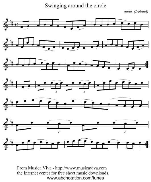 Swinging around the circle - staff notation