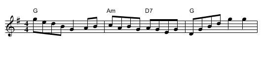 Swinging on a Gate - staff notation
