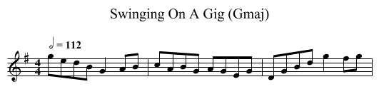 Swinging On A Gig (Gmaj) - staff notation