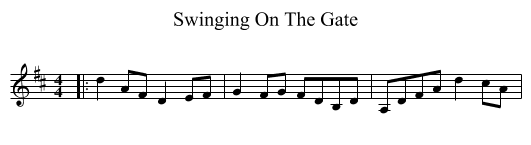 Swinging On The Gate - staff notation