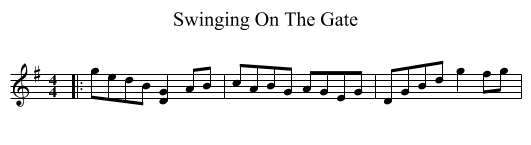 Swinging On The Gate - staff notation