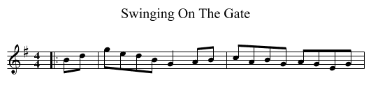 Swinging On The Gate - staff notation