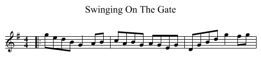 Swinging On The Gate - staff notation