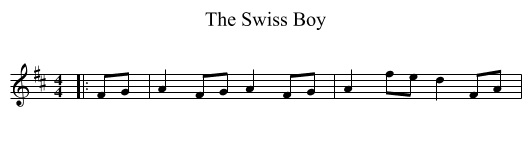 Swiss Boy, The  - staff notation