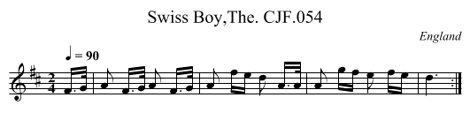 Swiss Boy,The. CJF.054 - staff notation