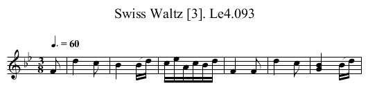 Swiss Waltz [3]. Le4.093 - staff notation