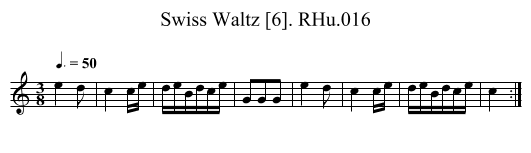 Swiss Waltz [6]. RHu.016 - staff notation