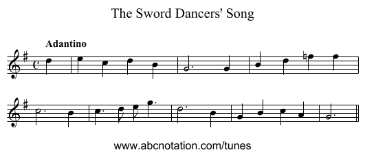 Sword Dancers' Song, The - staff notation