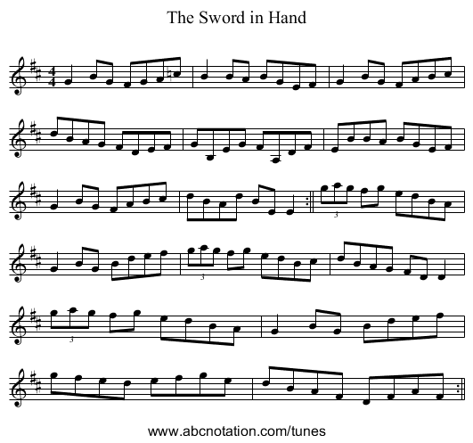 Sword in Hand, The - staff notation