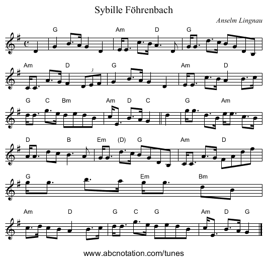 Sybille Föhrenbach - staff notation