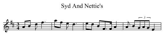 Syd And Nettie's - staff notation