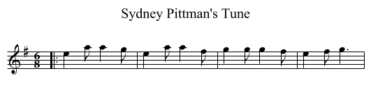 Sydney Pittman's Tune - staff notation