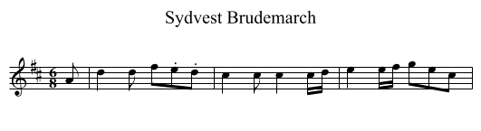 Sydvest Brudemarch - staff notation