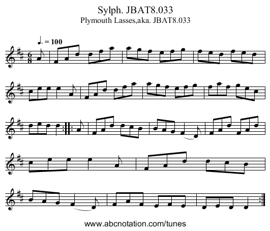 Sylph. JBAT8.033 - staff notation
