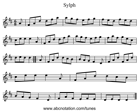 Sylph - staff notation