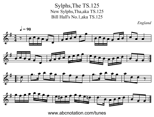 Sylphs,The TS.125 - staff notation