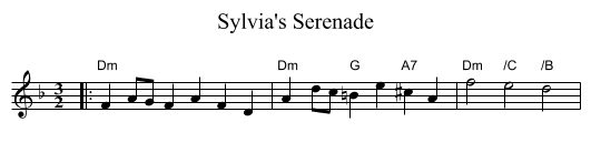 Sylvia's Serenade - staff notation
