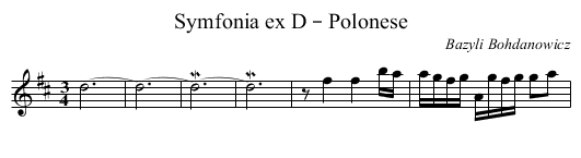 Symfonia ex D – Polonese - staff notation