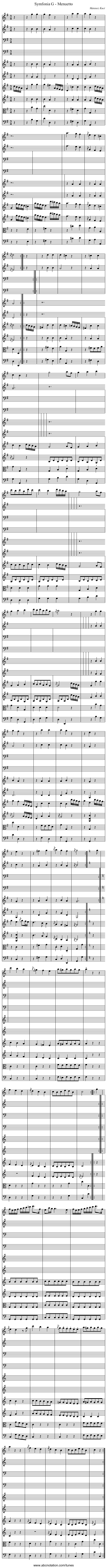 Symfonia G - Menuetto - staff notation