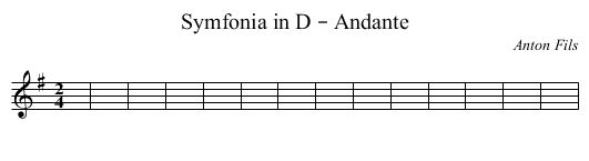 Symfonia in D – Andante - staff notation
