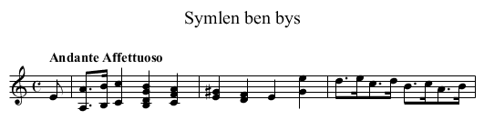Symlen ben bys - staff notation