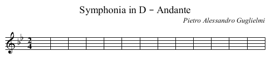 Symphonia in D – Andante - staff notation