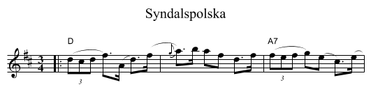 Syndalspolska - staff notation