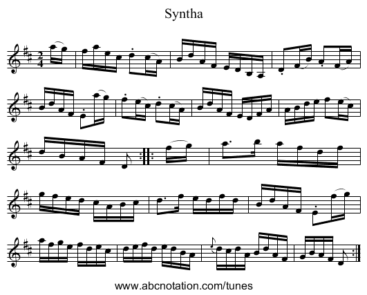 Syntha - staff notation