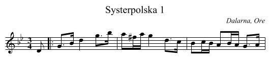 Systerpolska 1 - staff notation